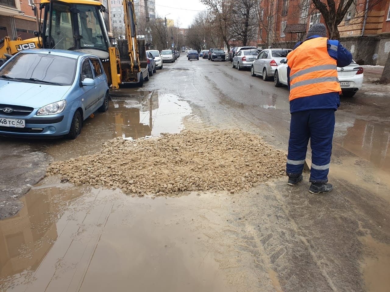 яма калуга ремонт дороги пробки дтп