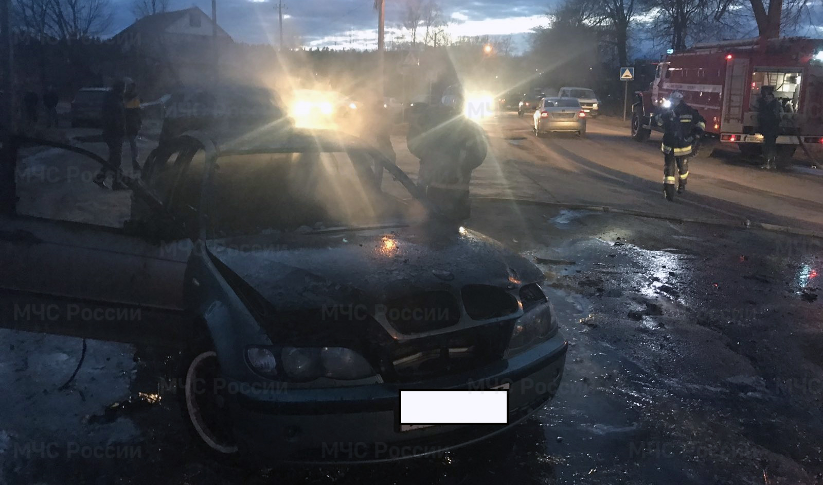 бмв пожар короткое замыкание людиново мчс калужская область