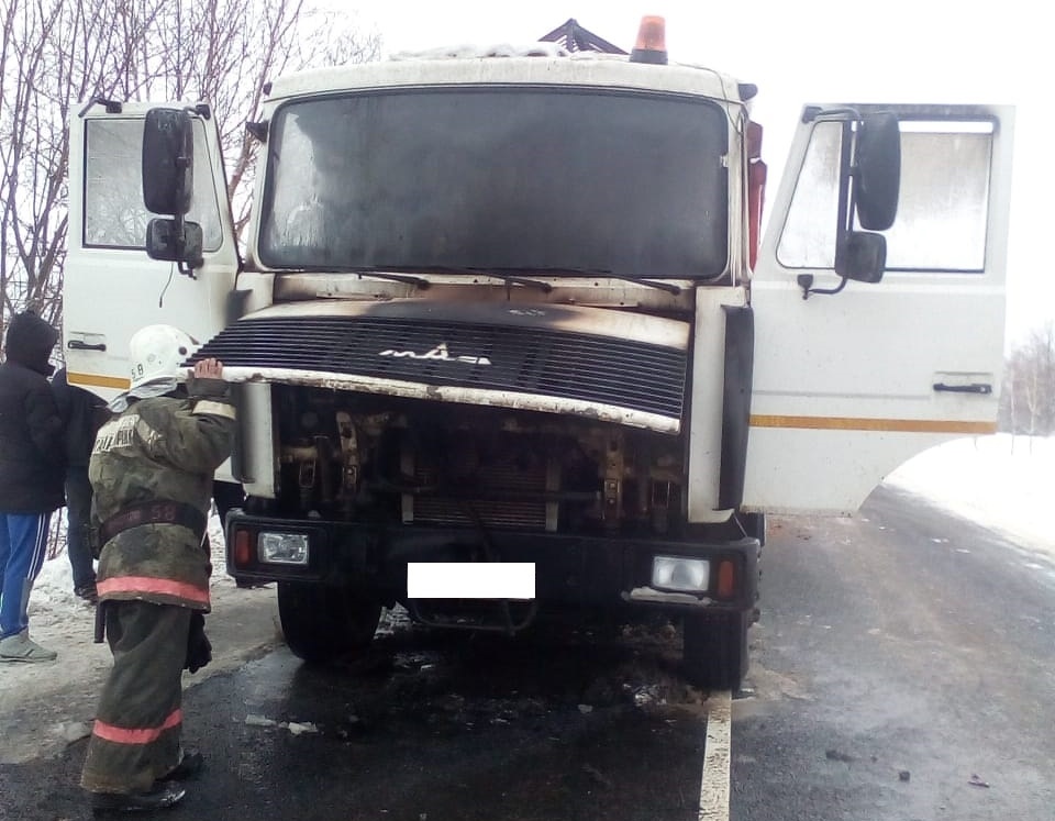 Пожар в Калужской области 22 ноября МАЗ
