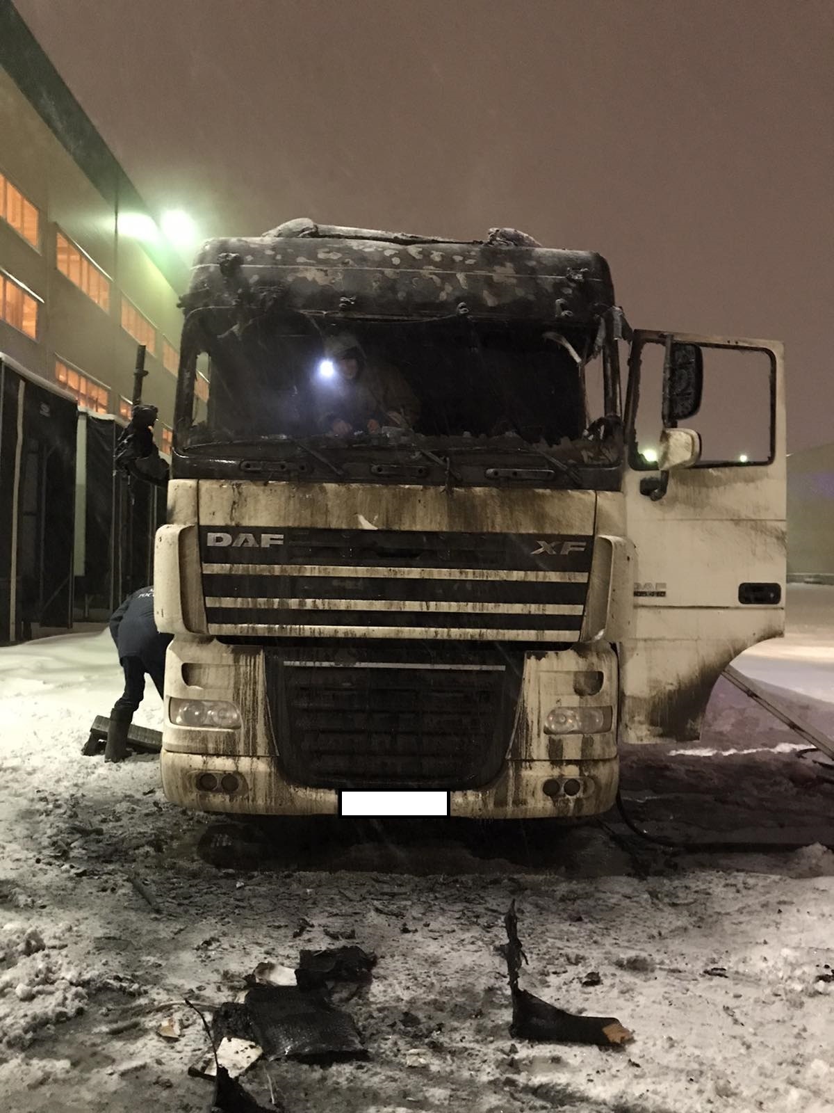 Фото с места пожара в Калуге 13 января.