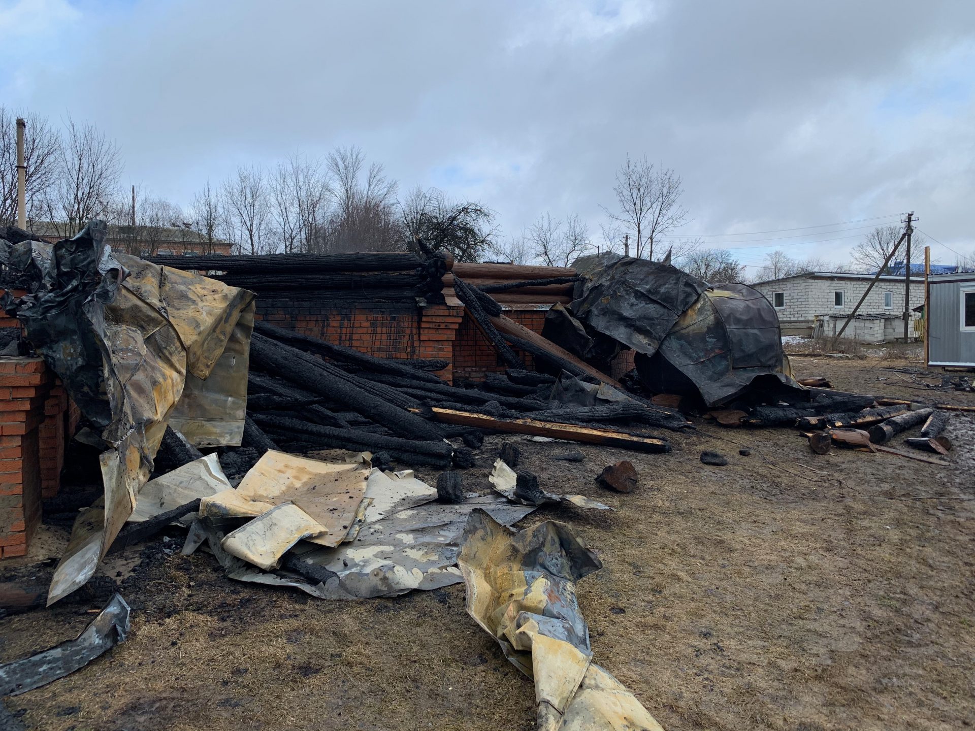 Храм сгорел в Калужской области