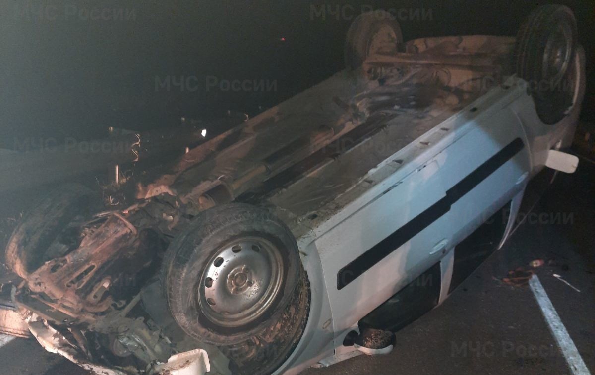 В Калужской области два человека пострадали в перевернувшейся «Ладе ...