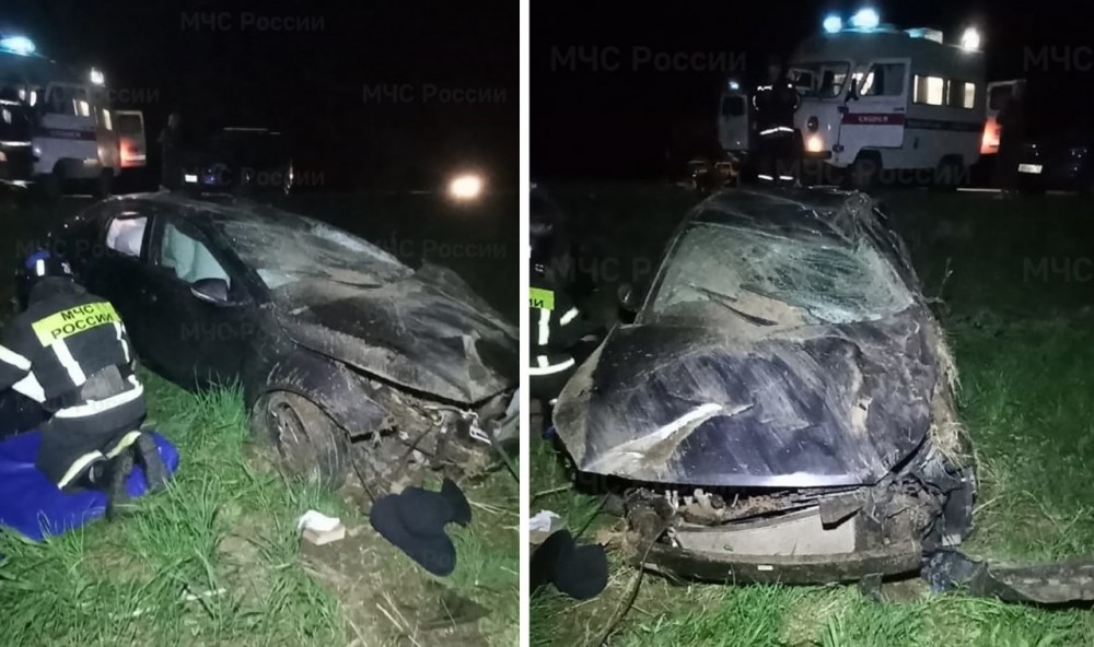 В Калужской области 49-летний водитель «Киа» врезался в столб