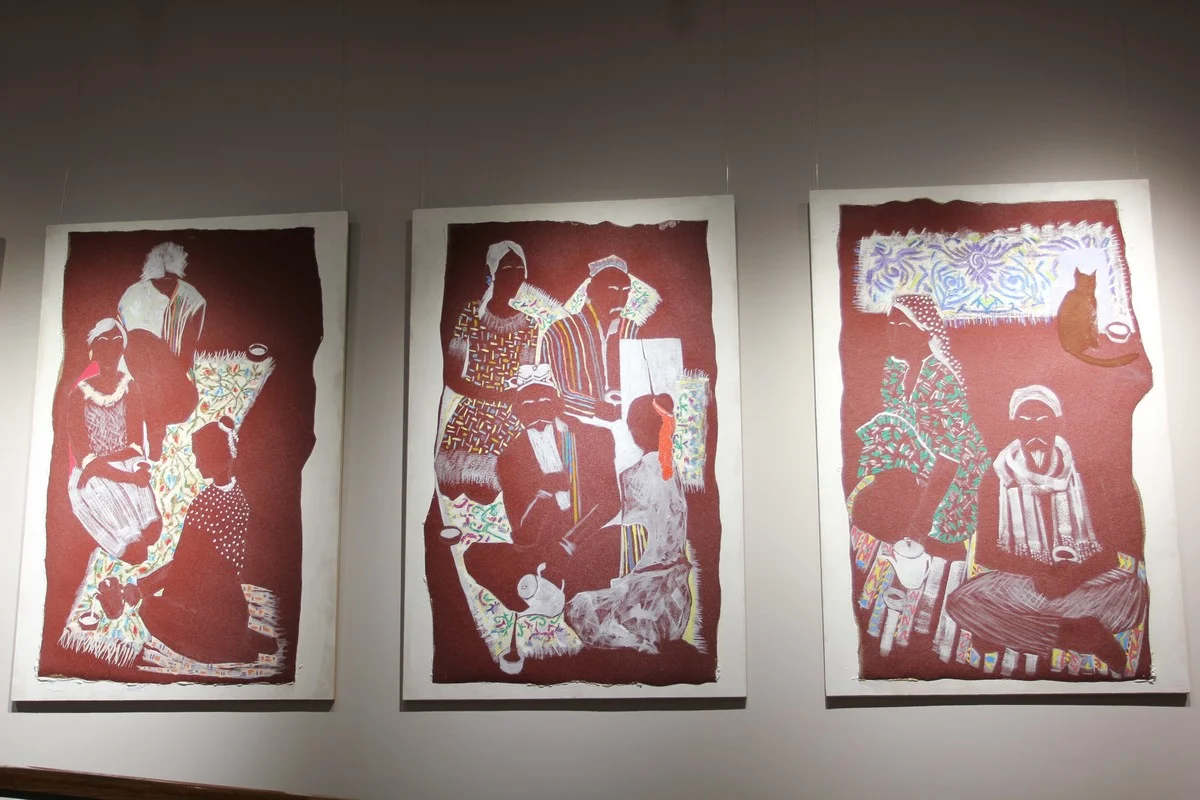 Серия «Пять проливных чаёв и синяя птица» на наждачке.