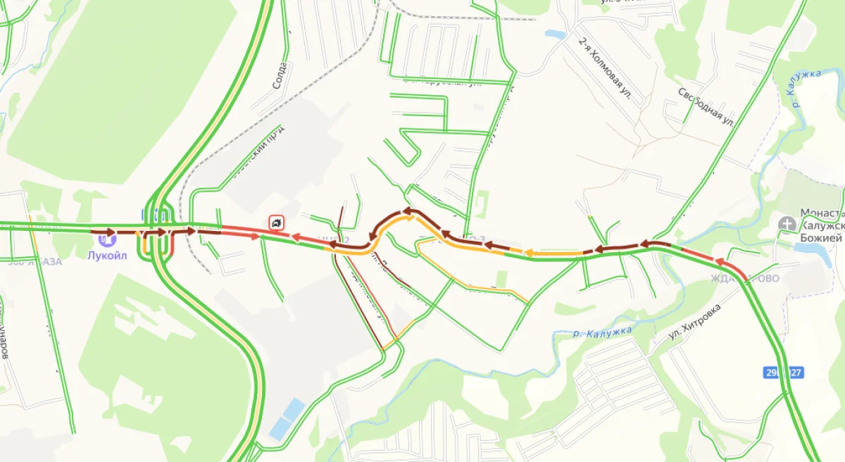 Пробка в 8:30 утра.