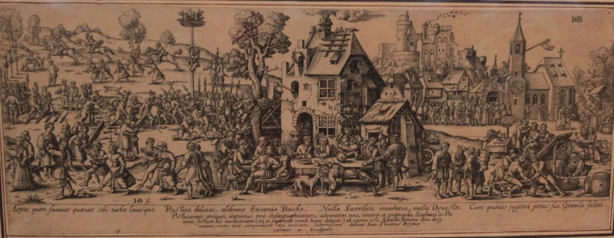 Ян Теодор де Бри «Деревенский праздник» по композиции Ганса Зебальда Бехема. 