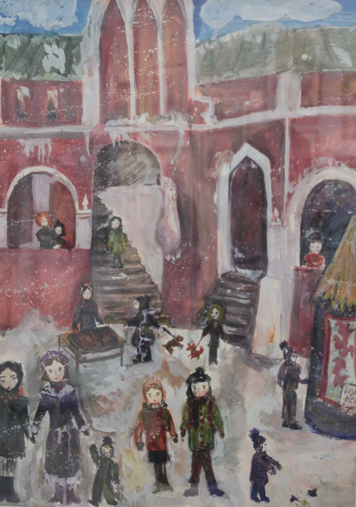 Работа Ксении Обуховой (12 лет, 3-й класс), преподаватель Татьяна Афонина «Гостиный двор». 