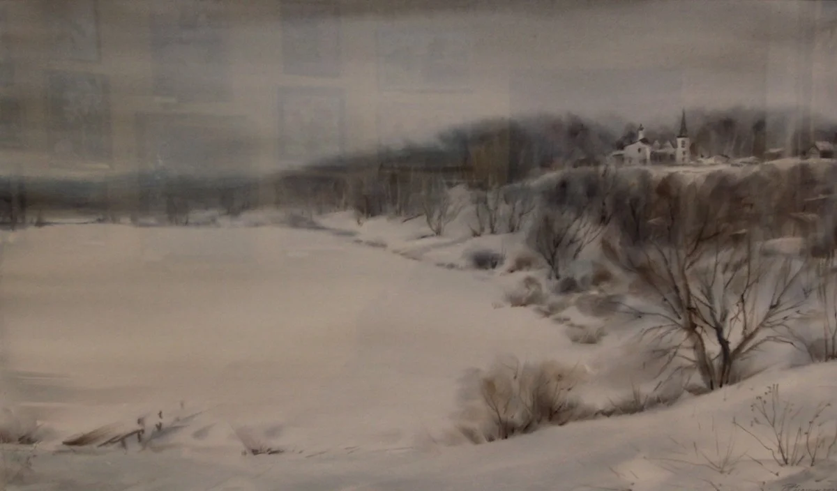 Работа Николая Смолина «Таруса. Спящая Ока» из серии «Земля Калужская». 