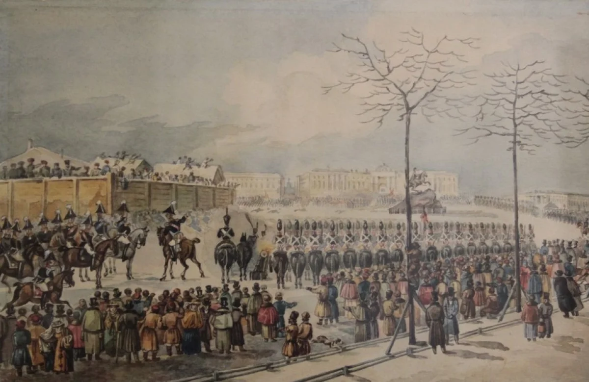 «Восстание на Сенатской площади». Художник Хазацкая, 1980 г. 