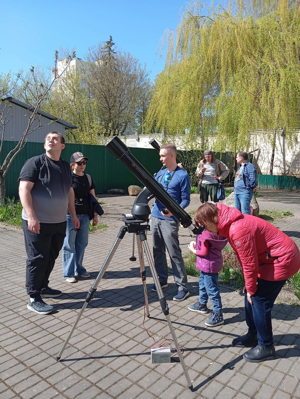 Днем разглядывают Солнце.