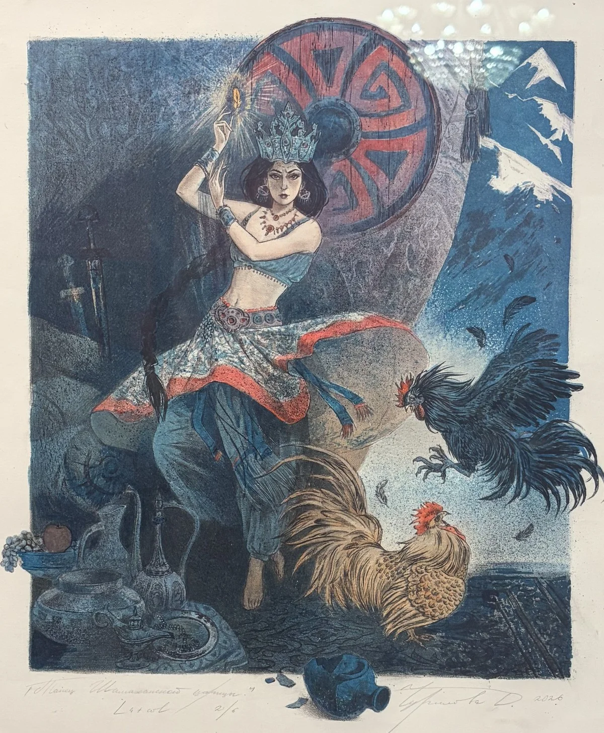 Дарья Чурилова «танец Шамаханской царицы», литография. 